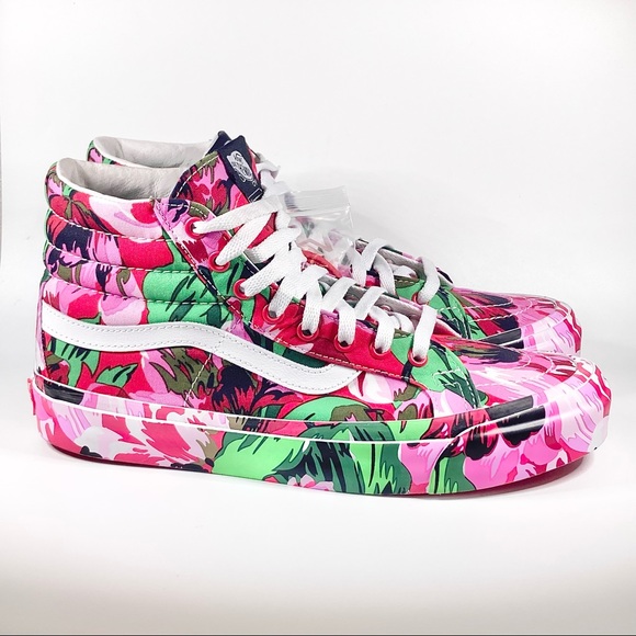 New Vans x OG SK8-Hi LX Vans Red Floral Shoes Mens Size 9US